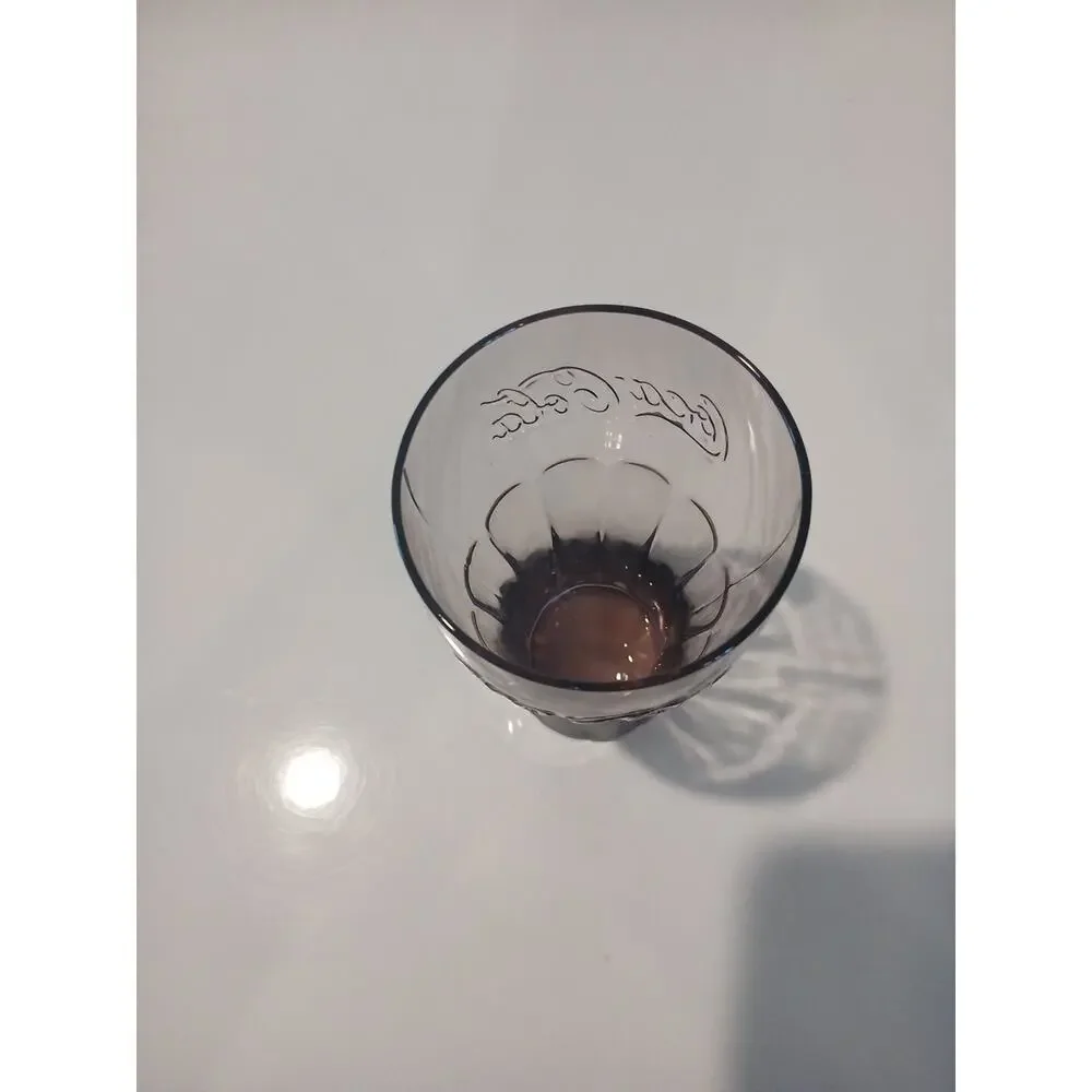 Coca Cola Coke Glass Purple Embossed 6 inch